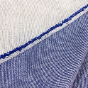 Двусторонний джинс с выраженным рубчиком ярко-синего цвета. Подойдет для пошива летних джинс, куртки или юбки.